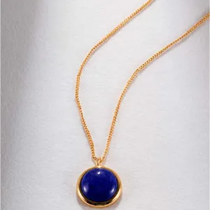 Lapis Lazuli Stone Necklace in 18k Gold Plated