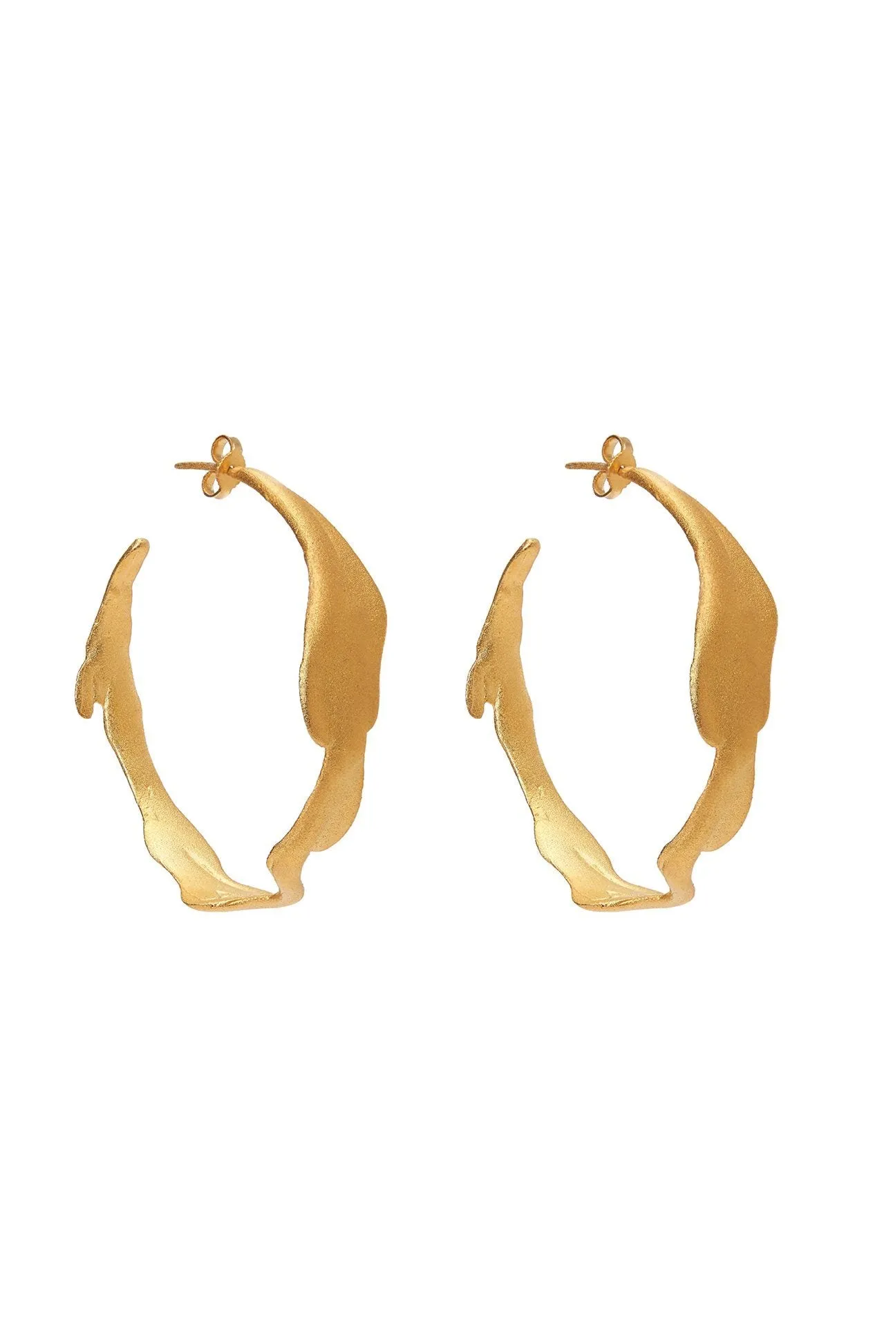 Large Random Gold Hoops Earrings - Eman Aglan