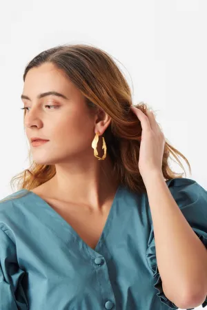 Large Random Gold Hoops Earrings - Eman Aglan