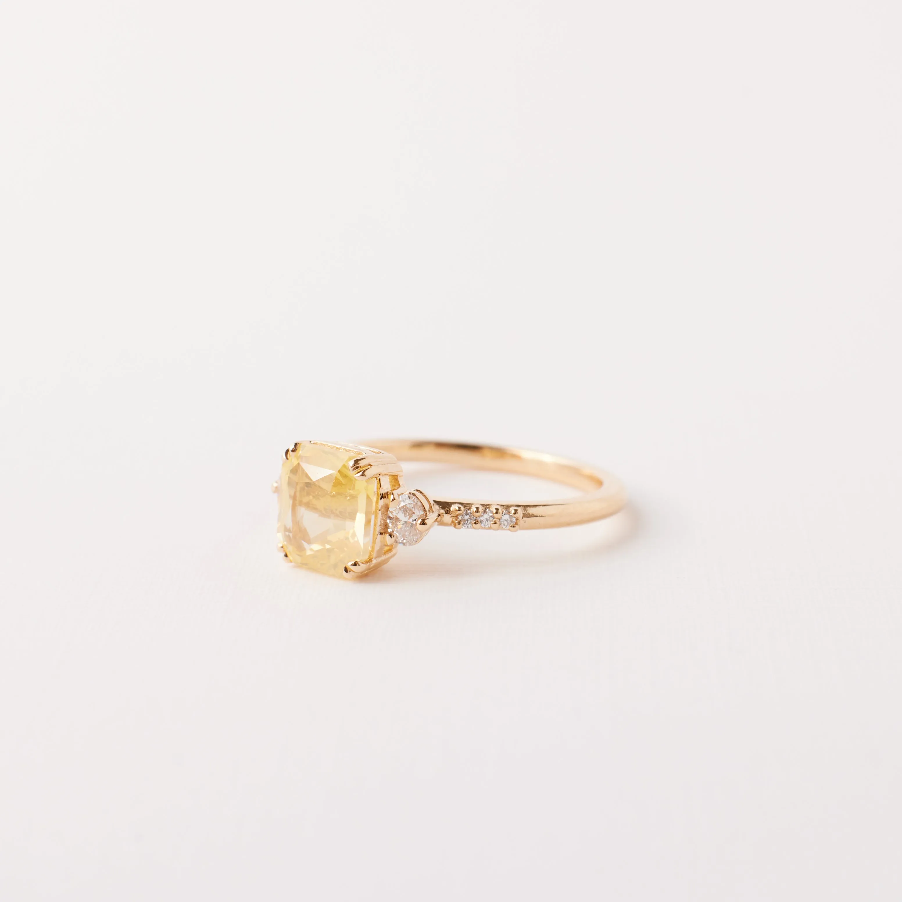 Laurel Ring - 2.04 Carat Yellow Radiant Sapphire