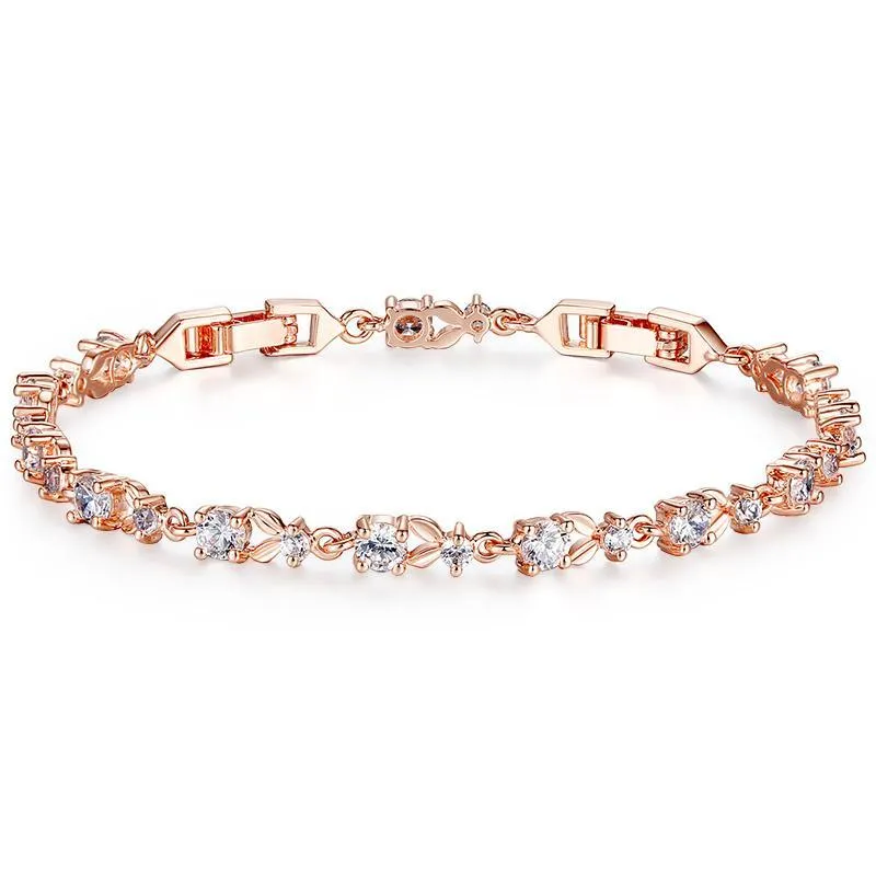 Luxury Rose Gold Color Chain Link Bracelet