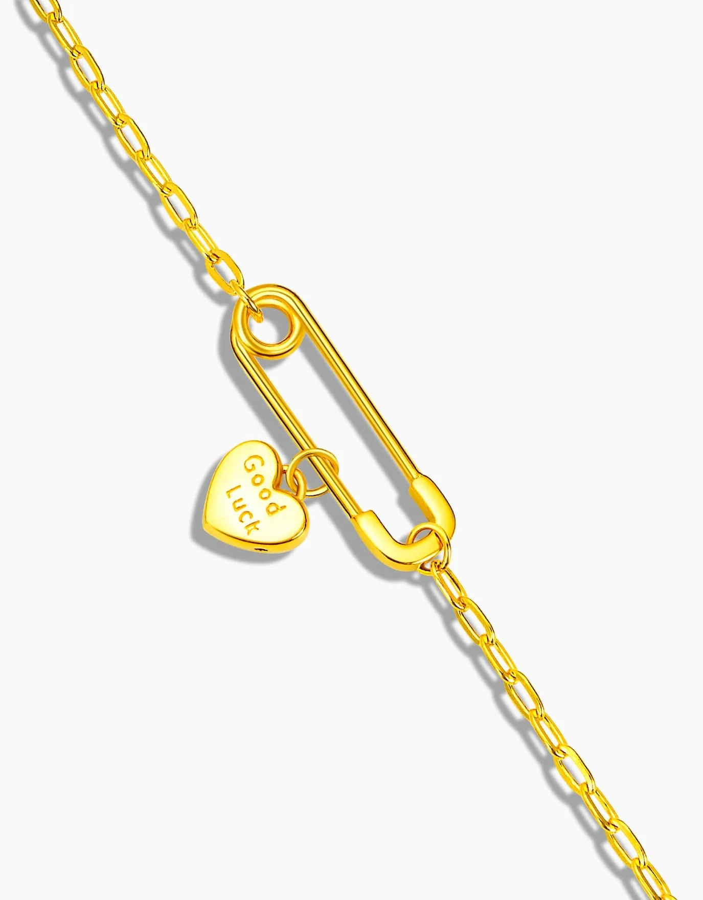 LVC 9IN Heart Clip 999 Gold Bracelet