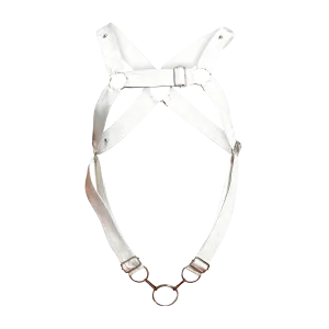 Male Basics Dngeon Leather Cross Penis Ring Harness White Camo One Size