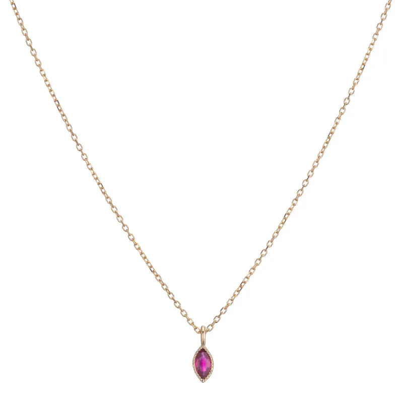 Marquise Ruby Wisp Necklace