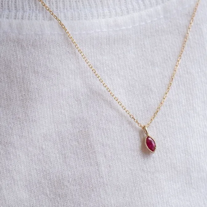 Marquise Ruby Wisp Necklace