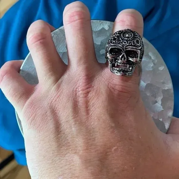 Men's Stainless Steel Bikers Skull Ring