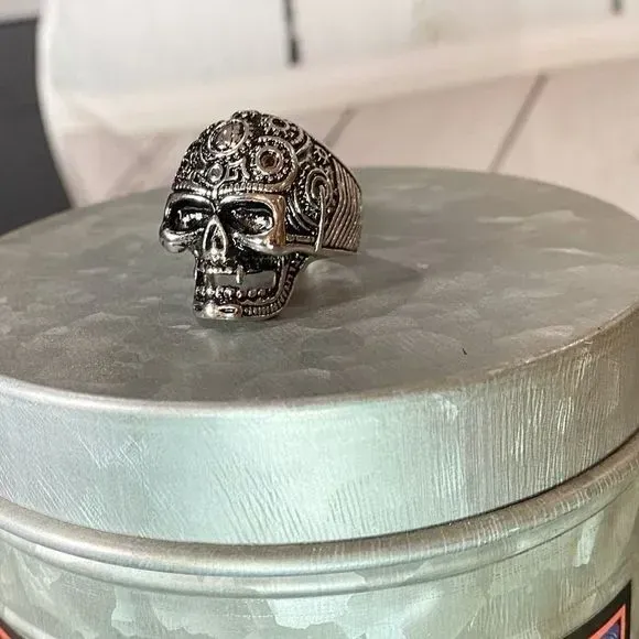 Men's Stainless Steel Bikers Skull Ring