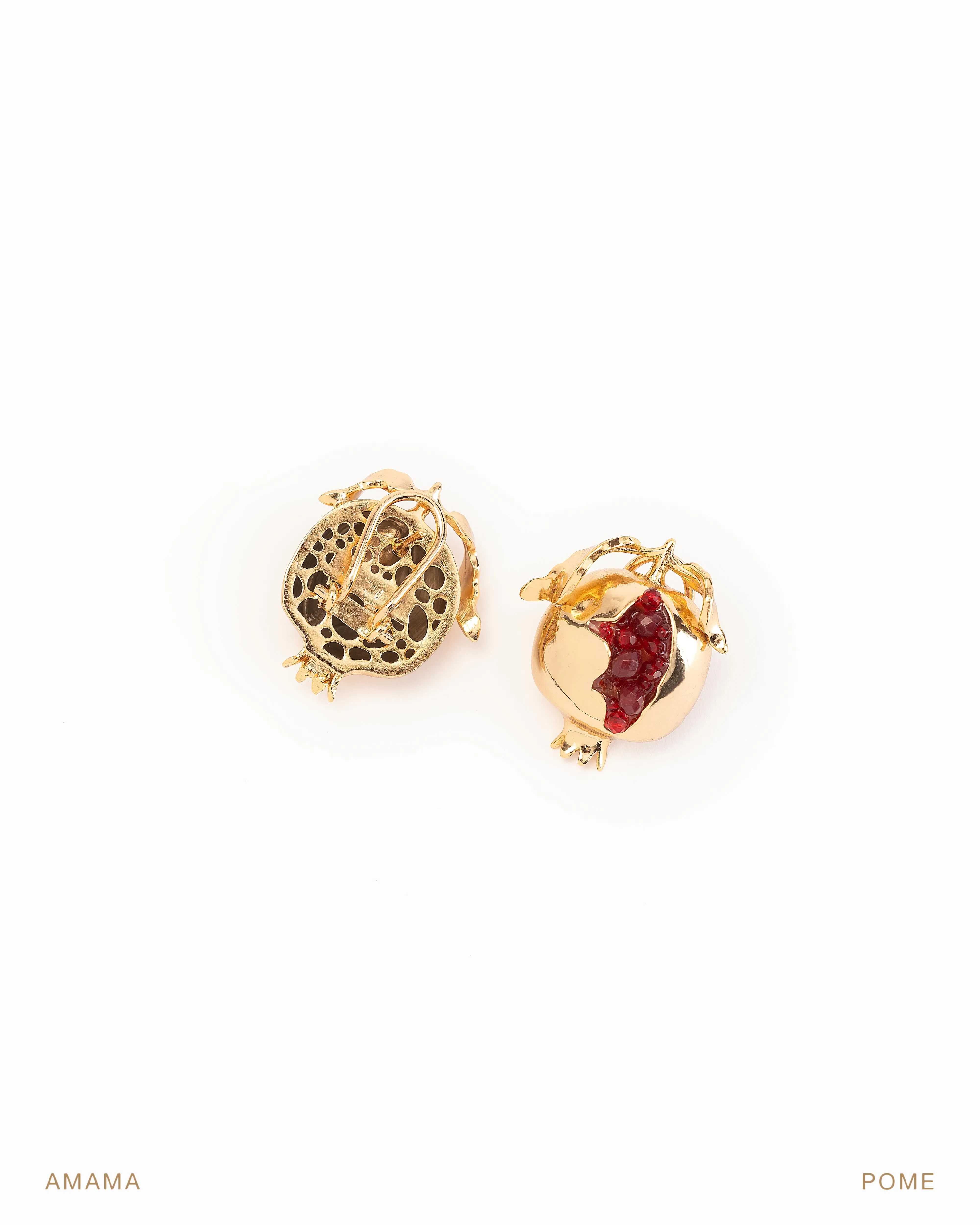 Mini Pome Studs in Gold