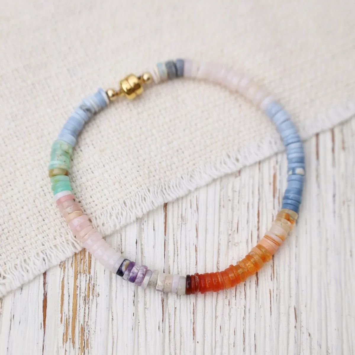 Multi-Color Opal Rainbow Bracelet