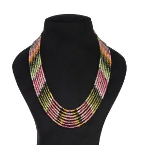 Multi Tourmaline Gemstone Multi Layer Beaded Necklace