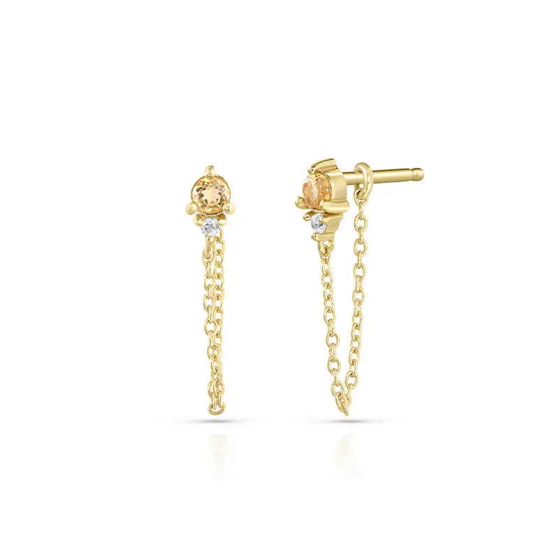 NOVEMBER CITRINE BIRTHSTONE STUDS