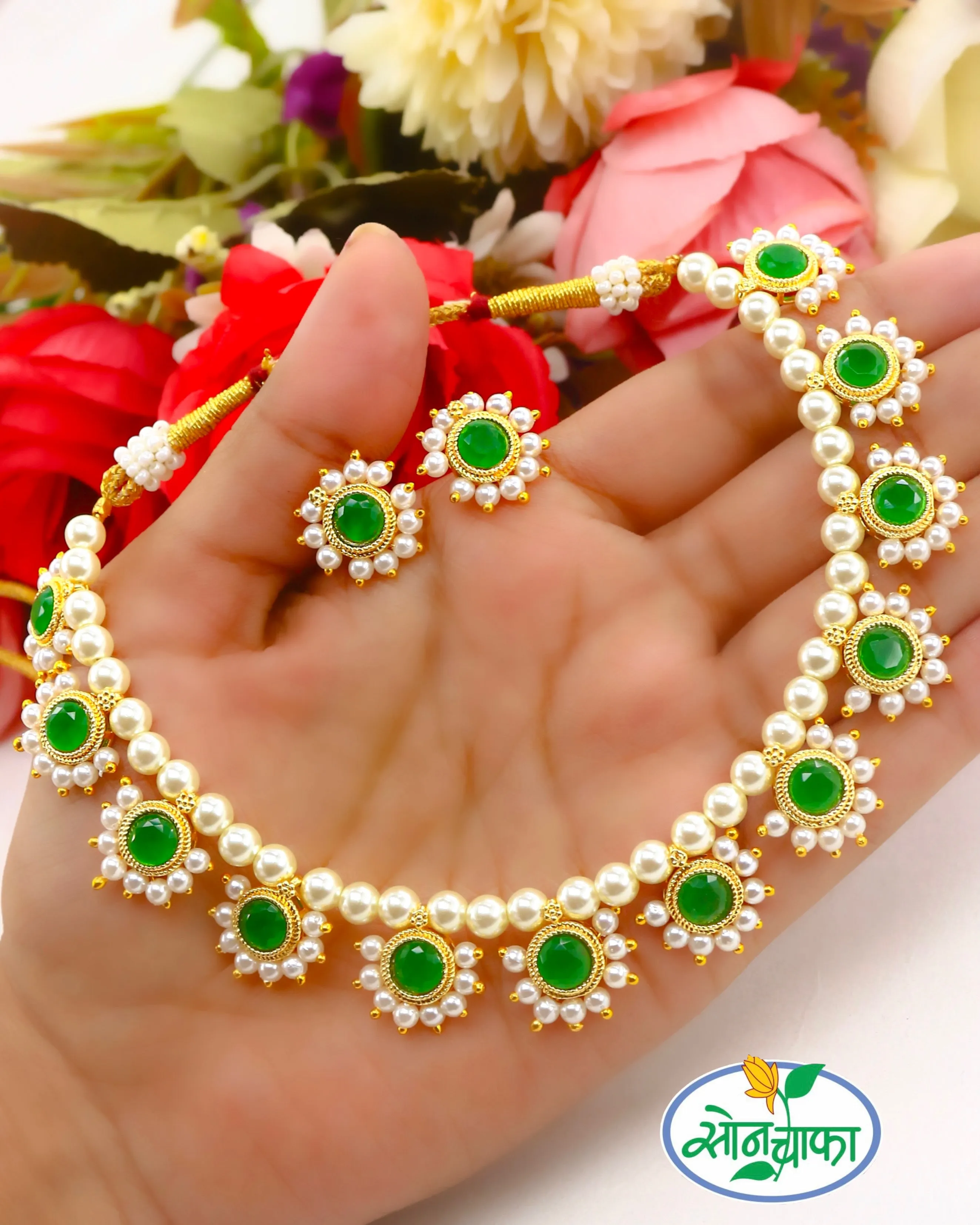 OPULENT FLORAL PEARL NECKLACE