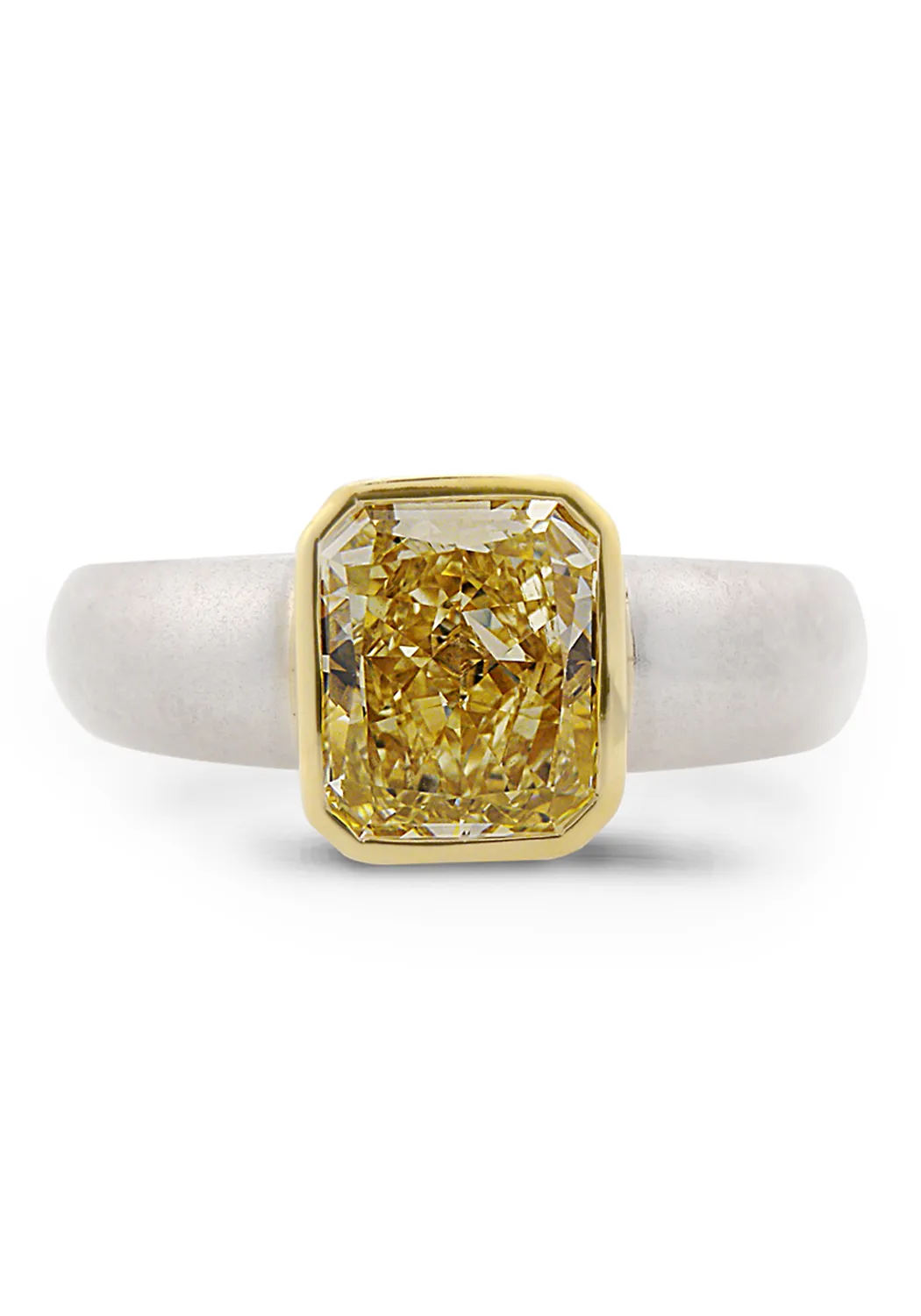 Oster Collection Platinum & 18KYG Radiant Cut Yellow Diamond Ring