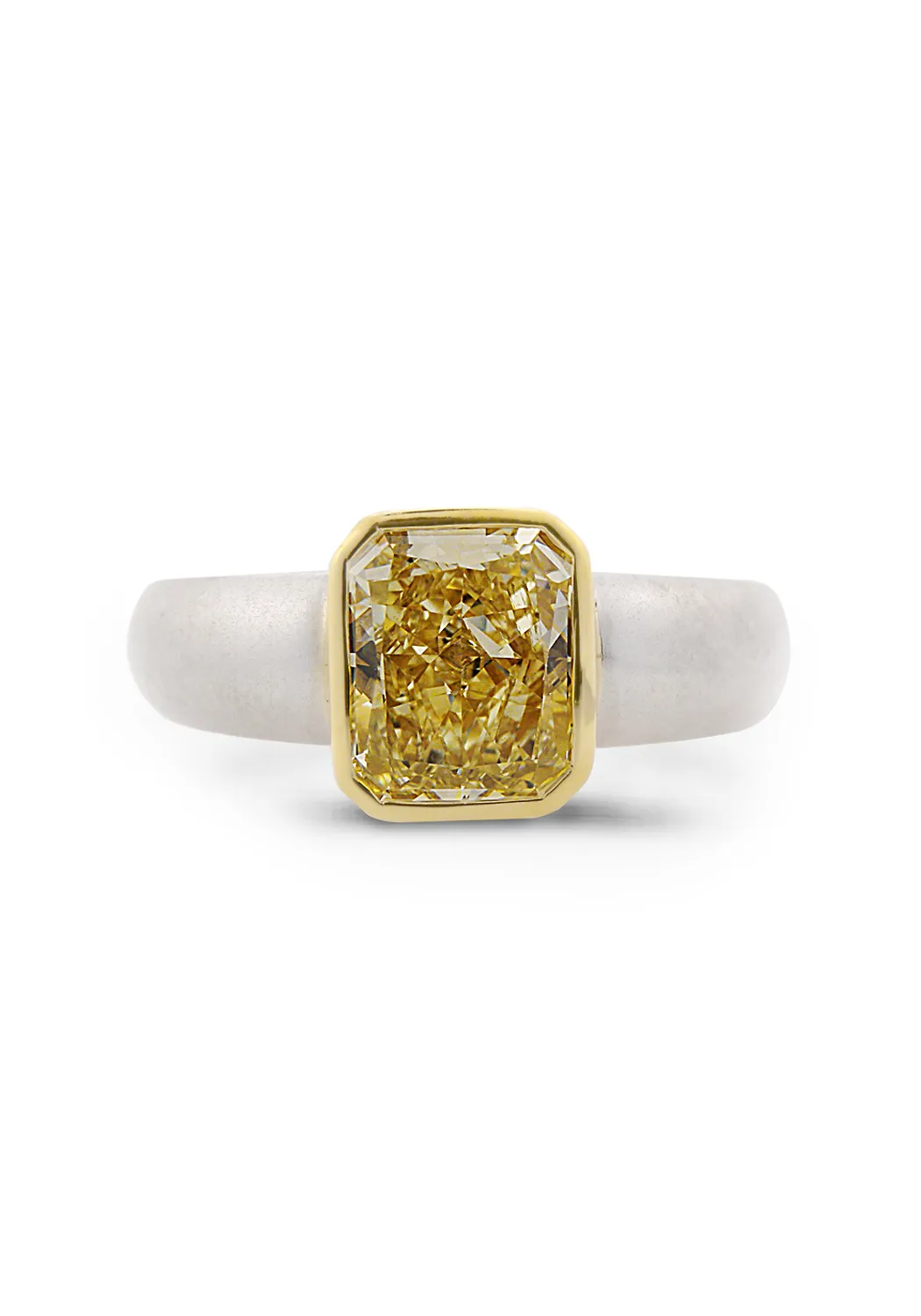 Oster Collection Platinum & 18KYG Radiant Cut Yellow Diamond Ring