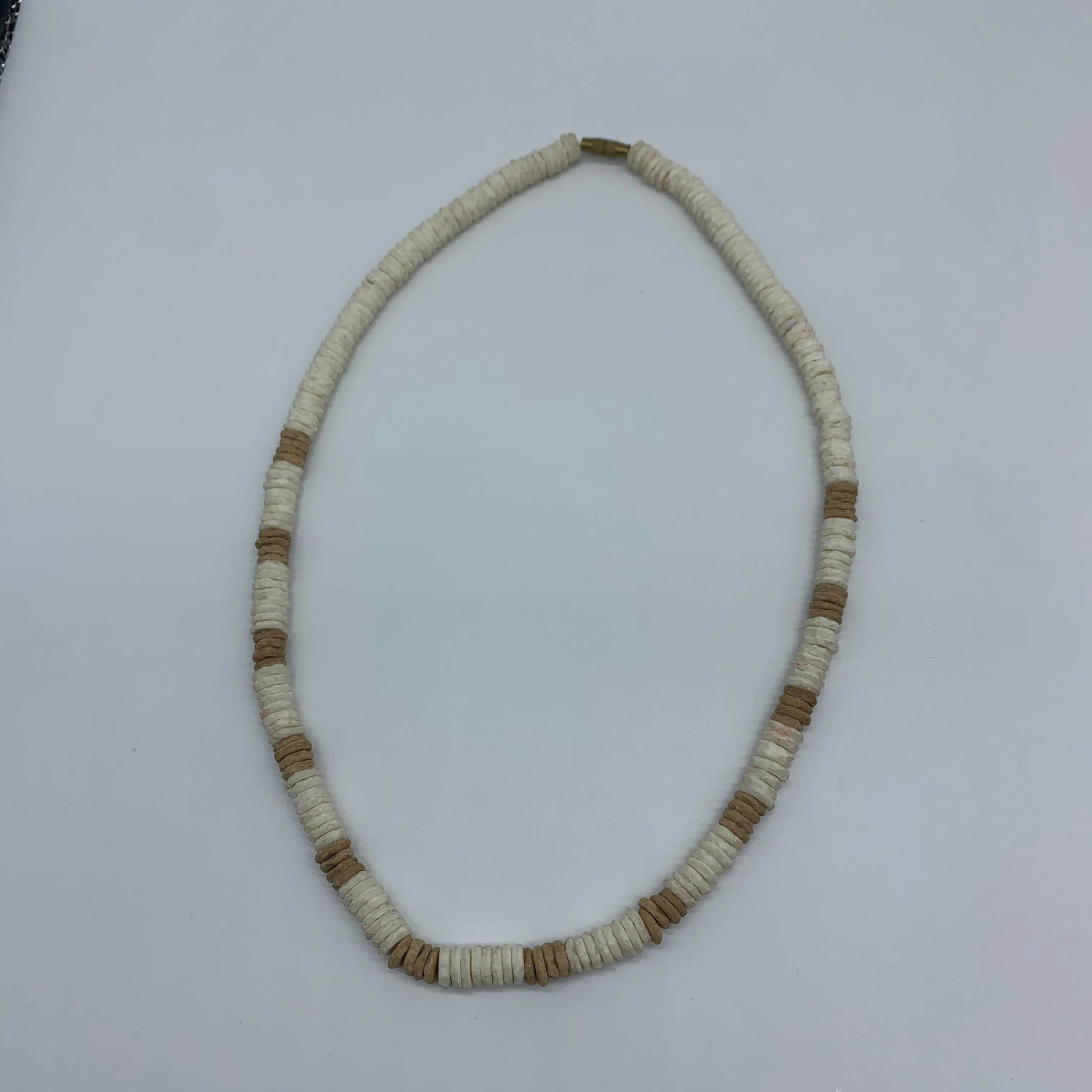 Ostrich Egg Shells Necklace- Natural 2 Toned Tena