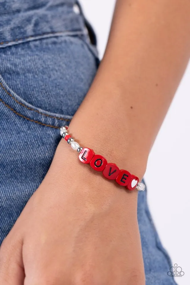 Paparazzi Bracelet ~ Love Language - Red