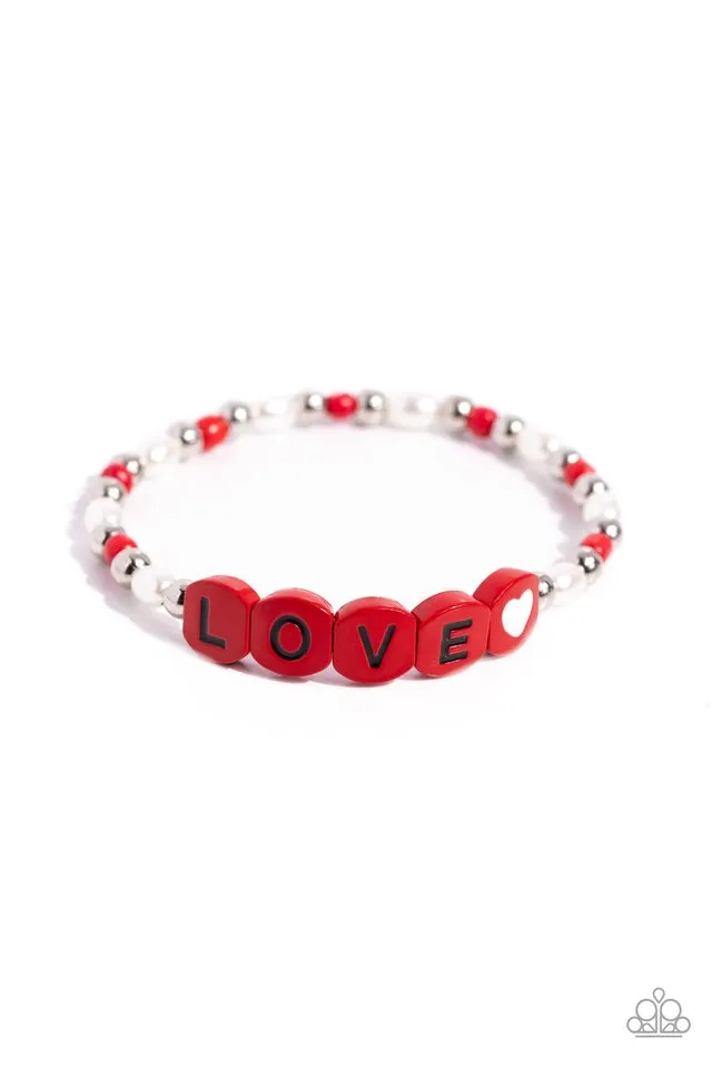 Paparazzi Bracelet ~ Love Language - Red