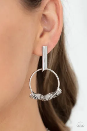 Paparazzi Earring ~ Set Into Motion - Silver