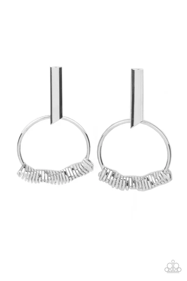 Paparazzi Earring ~ Set Into Motion - Silver