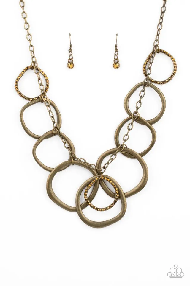 Paparazzi Necklace ~ Dizzy With Desire - Brass