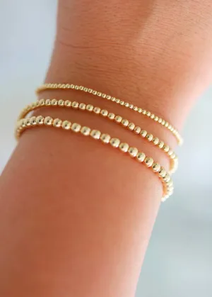 PARIS Gold Filled Ball Beaded Bracelet Stack