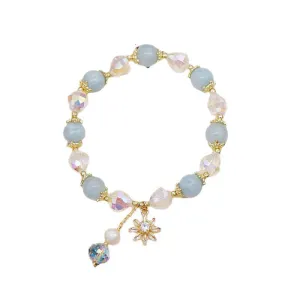 Pearl Crystal Adjustable Elastic Bracelet