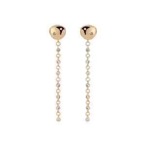 Pebble Linear Crystal Drop Earrings