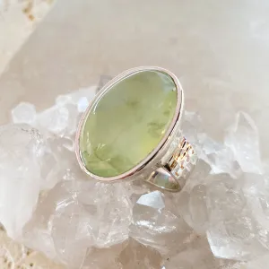 Prehnite Large Oval Ring- Gaia