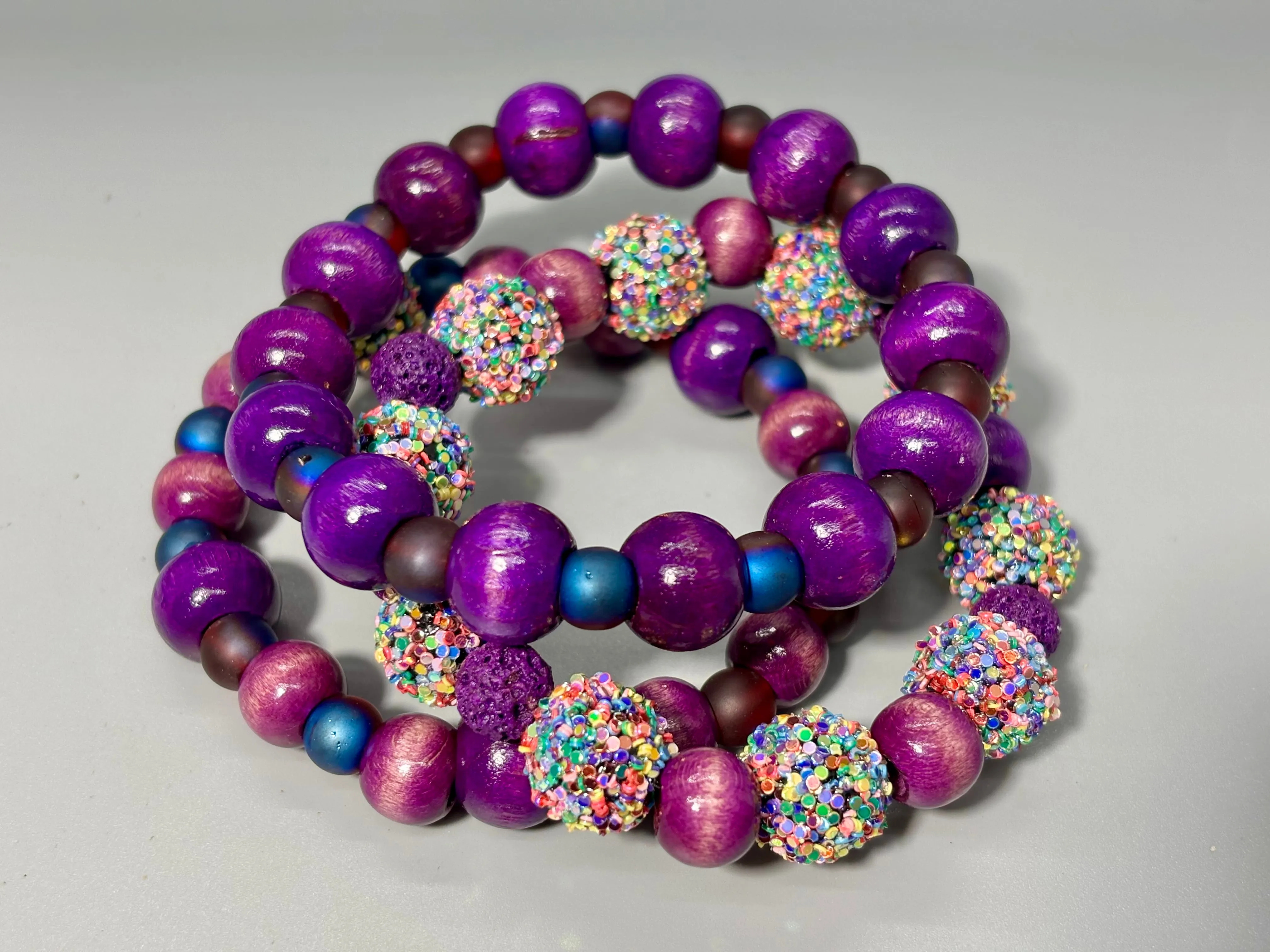 Purple Boho Stretch Bracelets