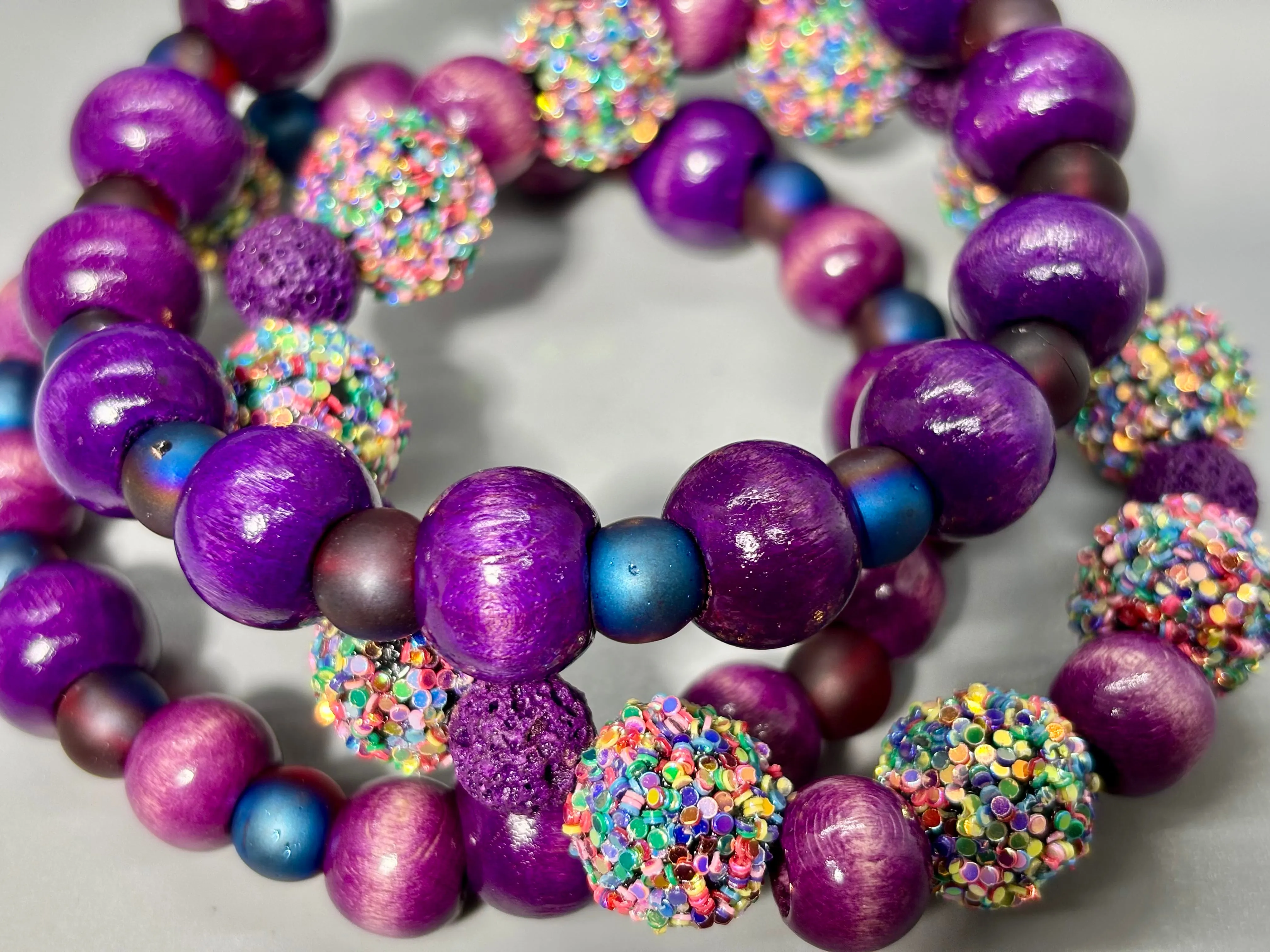 Purple Boho Stretch Bracelets