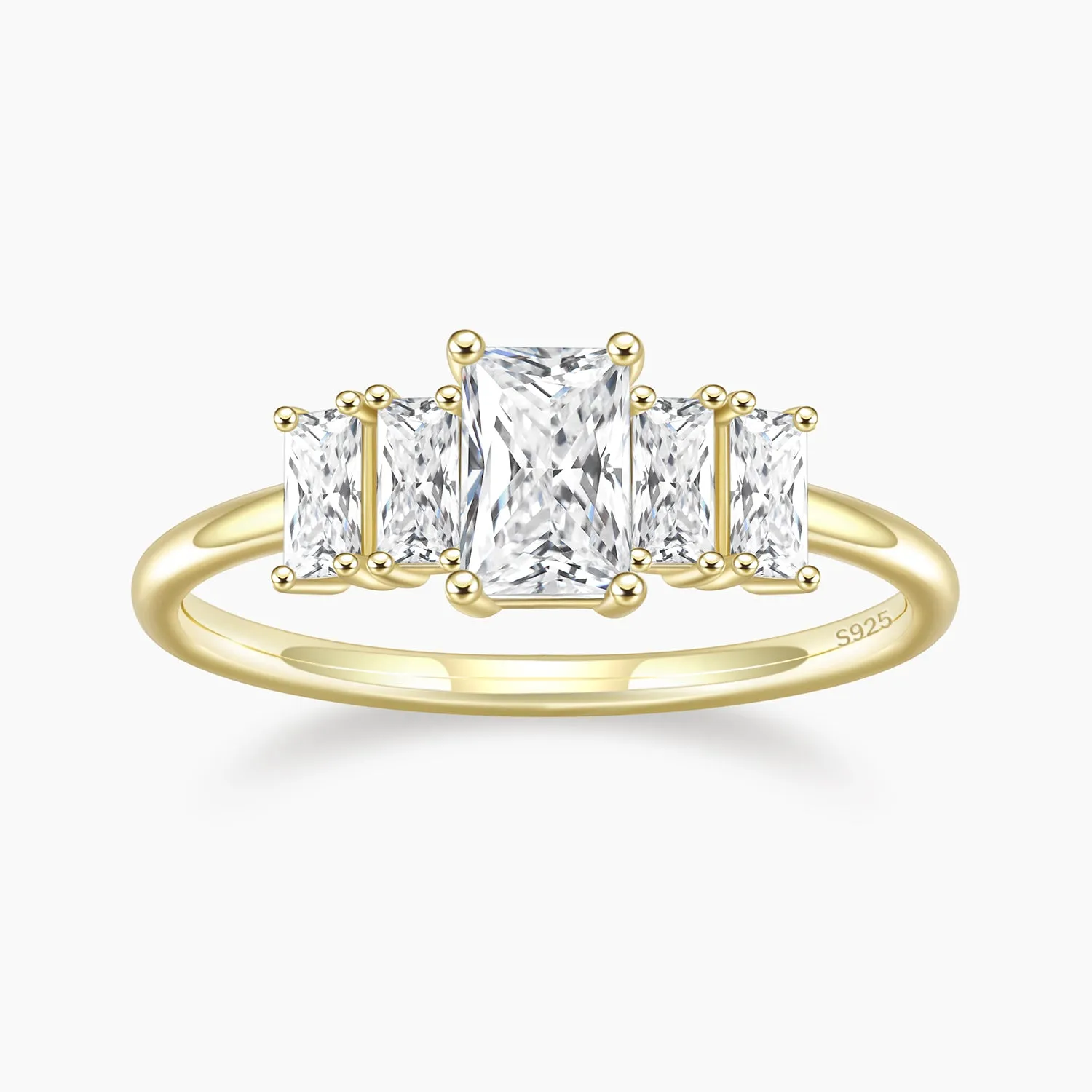 Radiant Cut Birthstone Dainty Ring