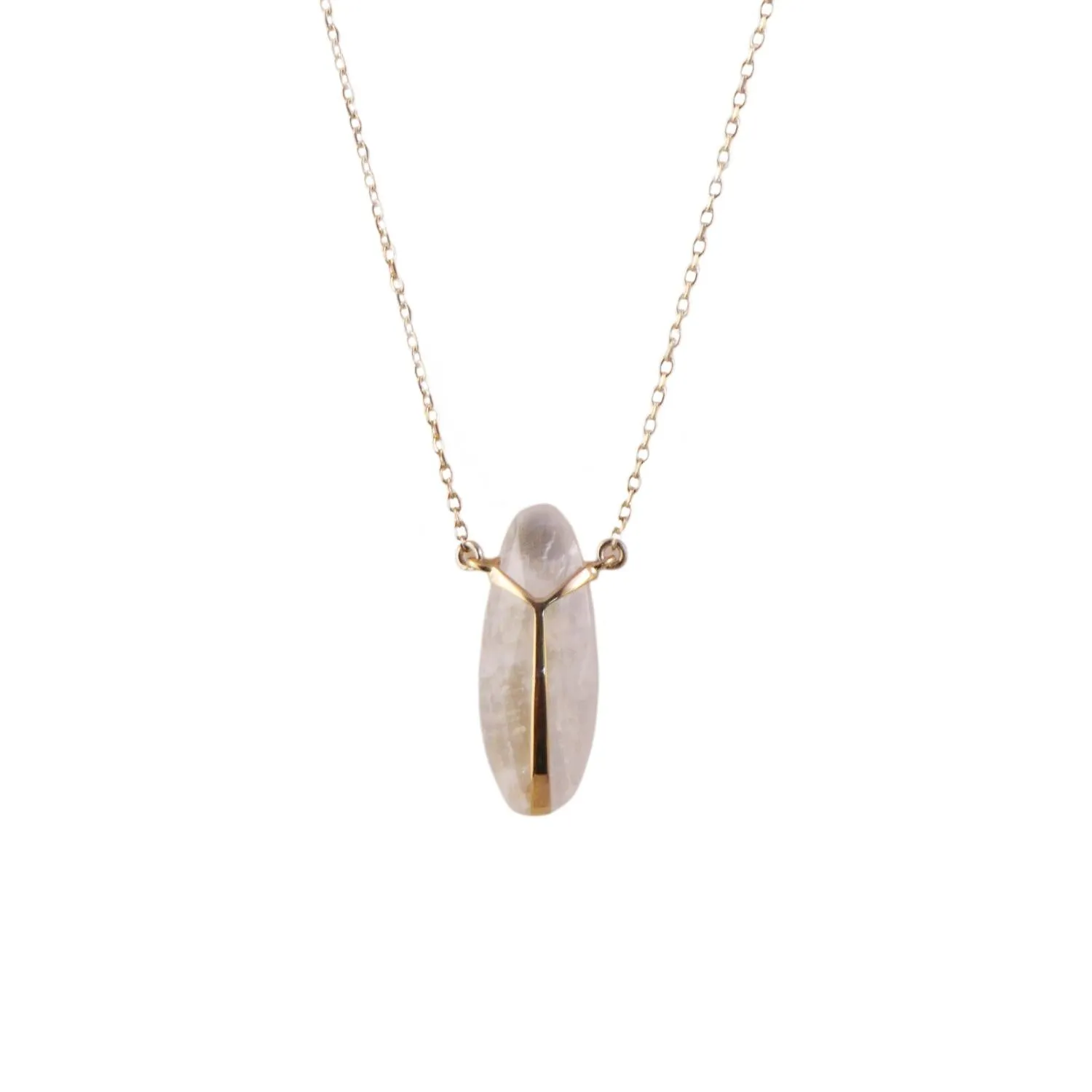 Rainbow Moonstone Lucky Scarab Necklace