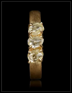 Raw Diamonds in a Row Gold Ring – 1.12 ct.