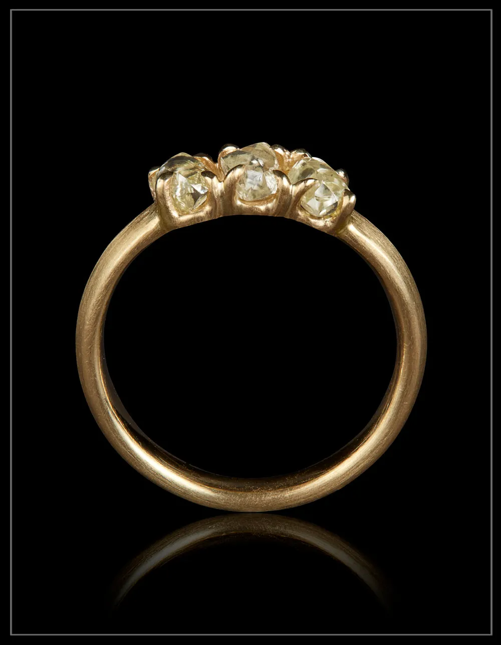 Raw Diamonds in a Row Gold Ring – 1.12 ct.