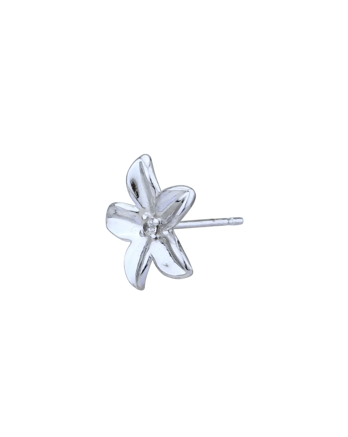 Rhodium Plated Cz Contemporary Stud Earring For Women