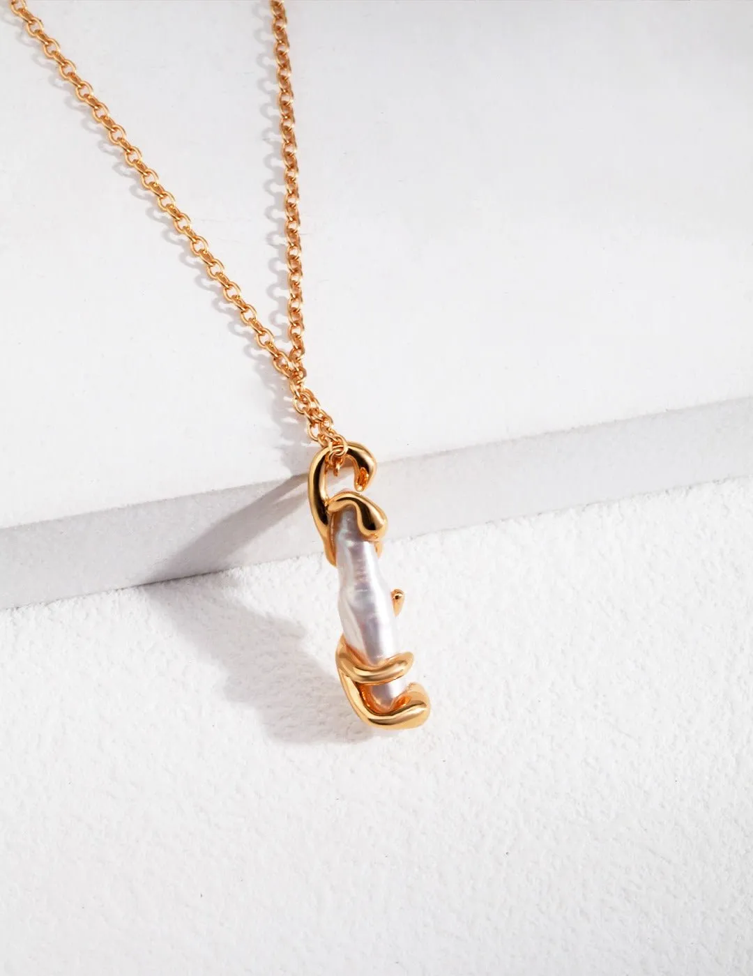 Romantic Baroque Pearl Pendant Chain Necklace