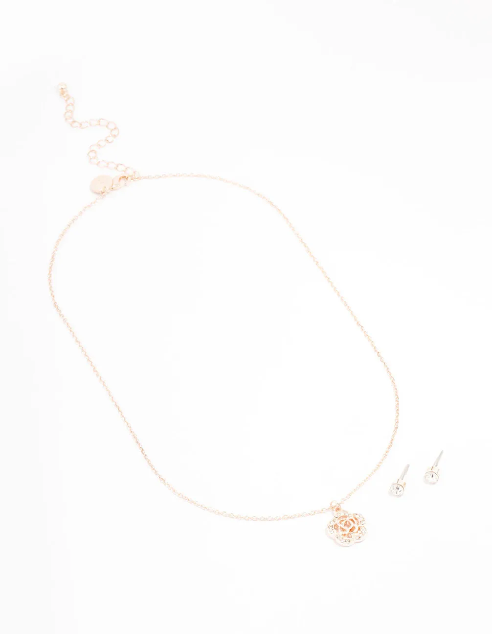 Rose Gold Diamante Jewellery Set