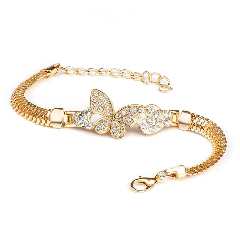 Round Crystal CZ Hand Chain Bracelets