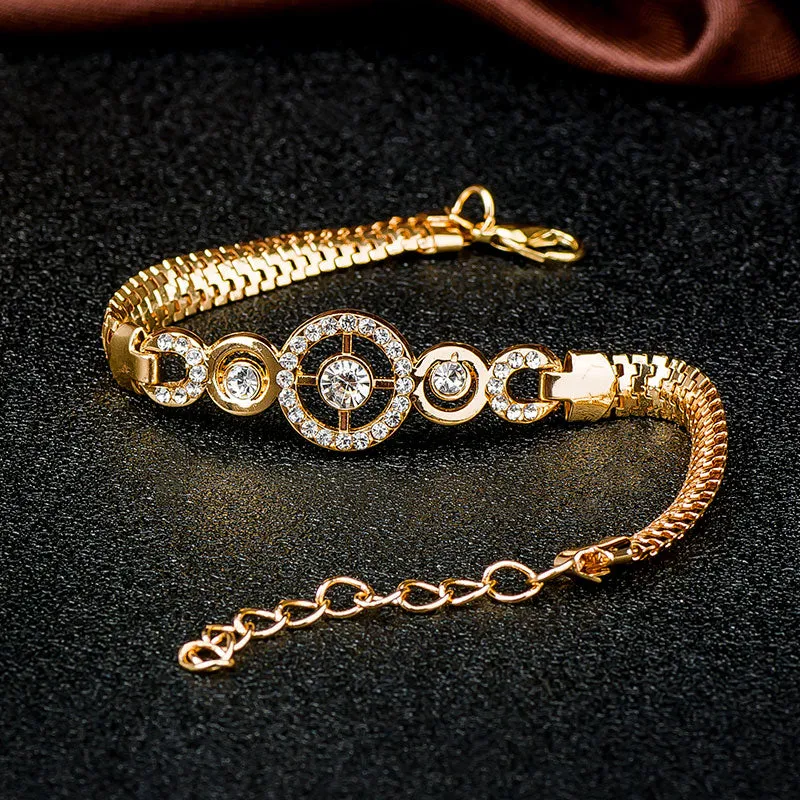 Round Crystal CZ Hand Chain Bracelets