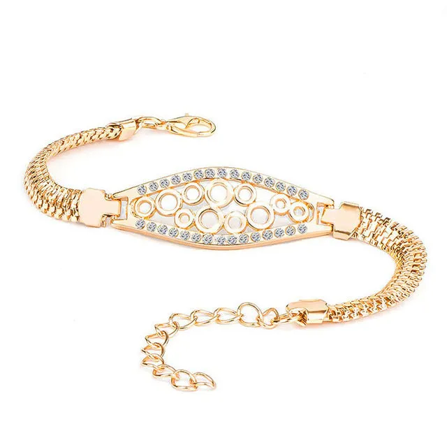 Round Crystal CZ Hand Chain Bracelets