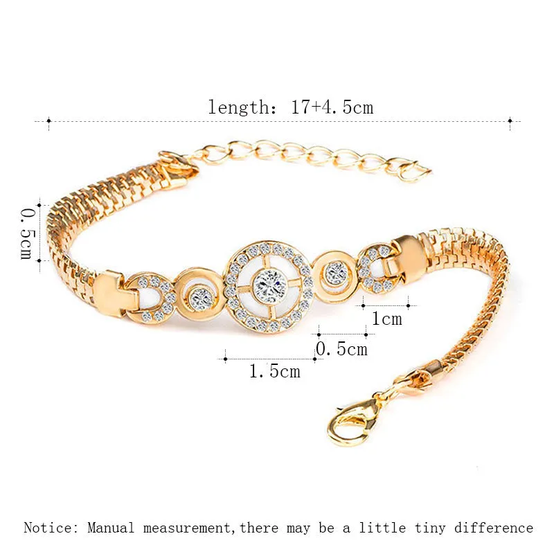 Round Crystal CZ Hand Chain Bracelets