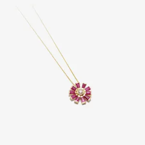 Ruby & Diamond Daisy Necklace