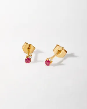 Ruby Diamond Stud Earrings