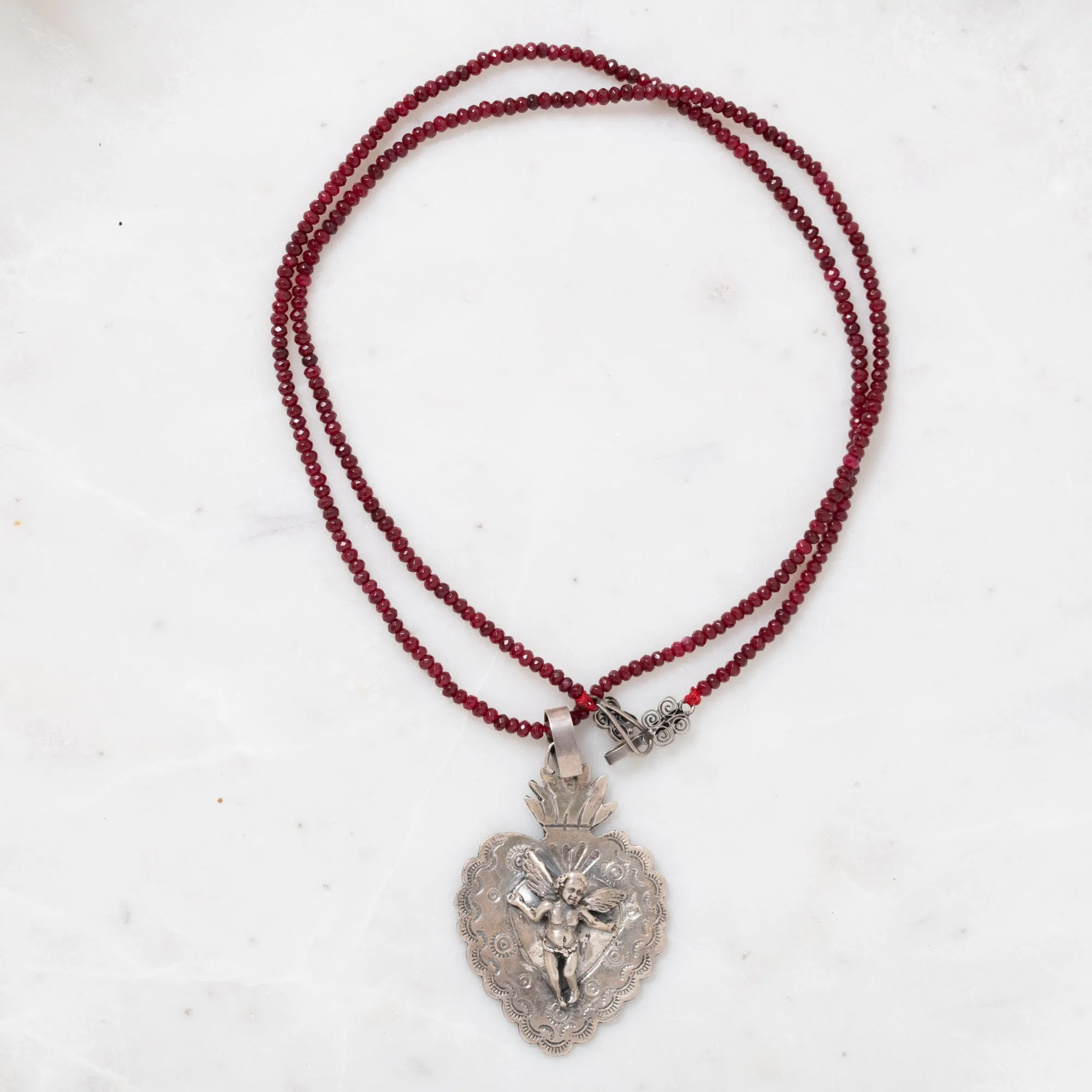 Sacred Heart Ruby Necklace