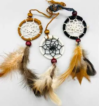 (set Of 6) 2" Dreamcatcher Natural