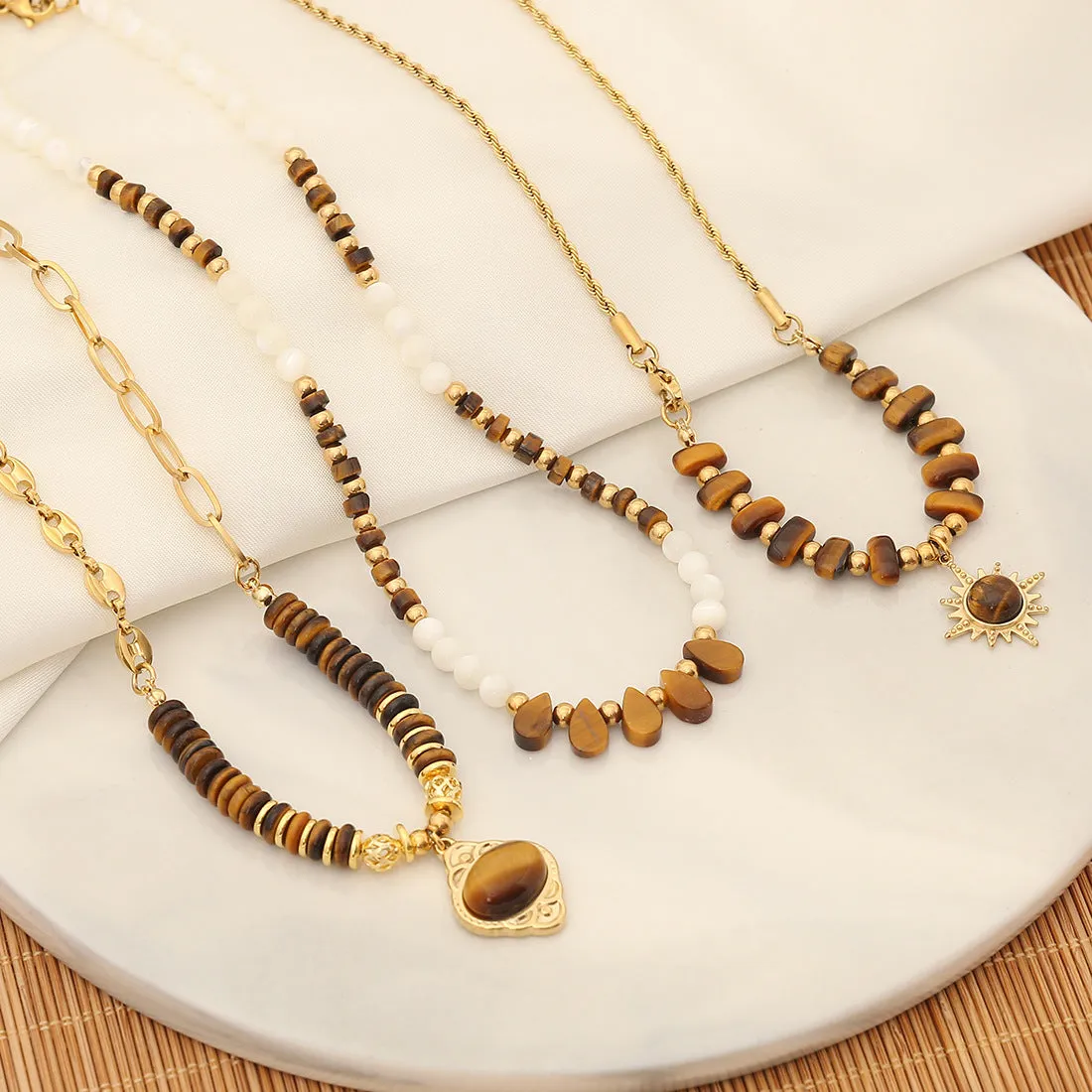 Shell Droplet Natural Stone Handmade Necklaces