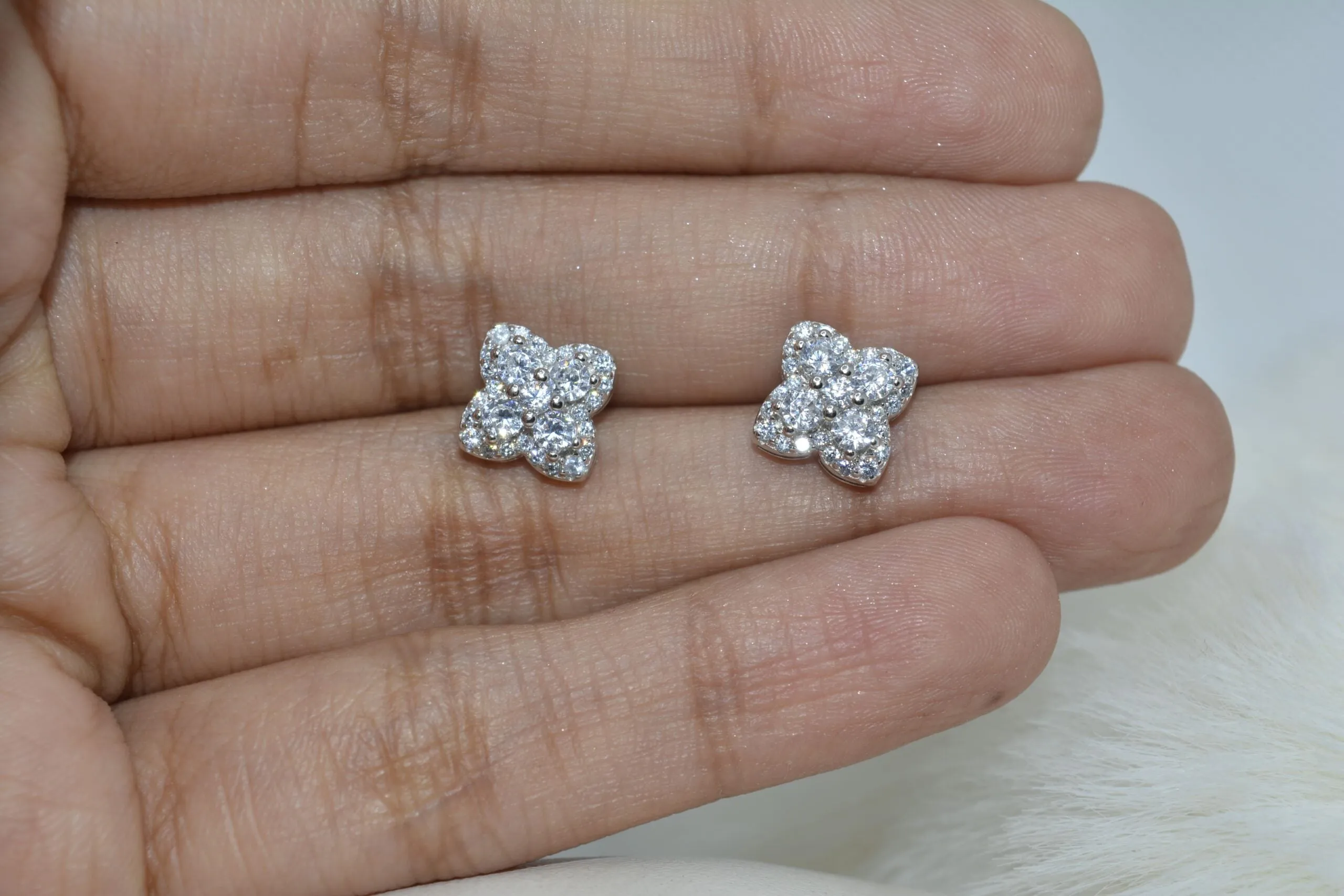 Silver Blossom stud Earrings