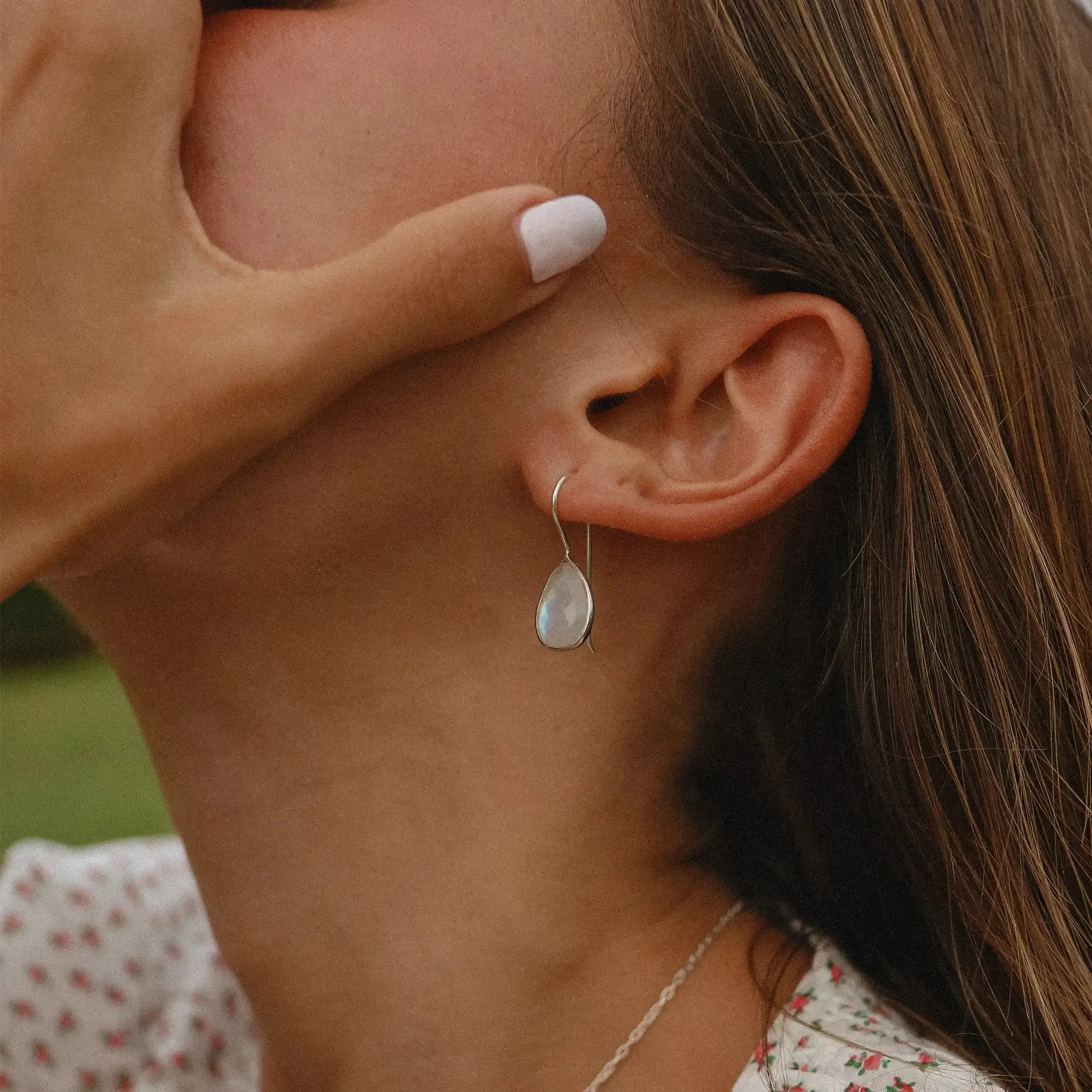 Silver Moonstone Earrings