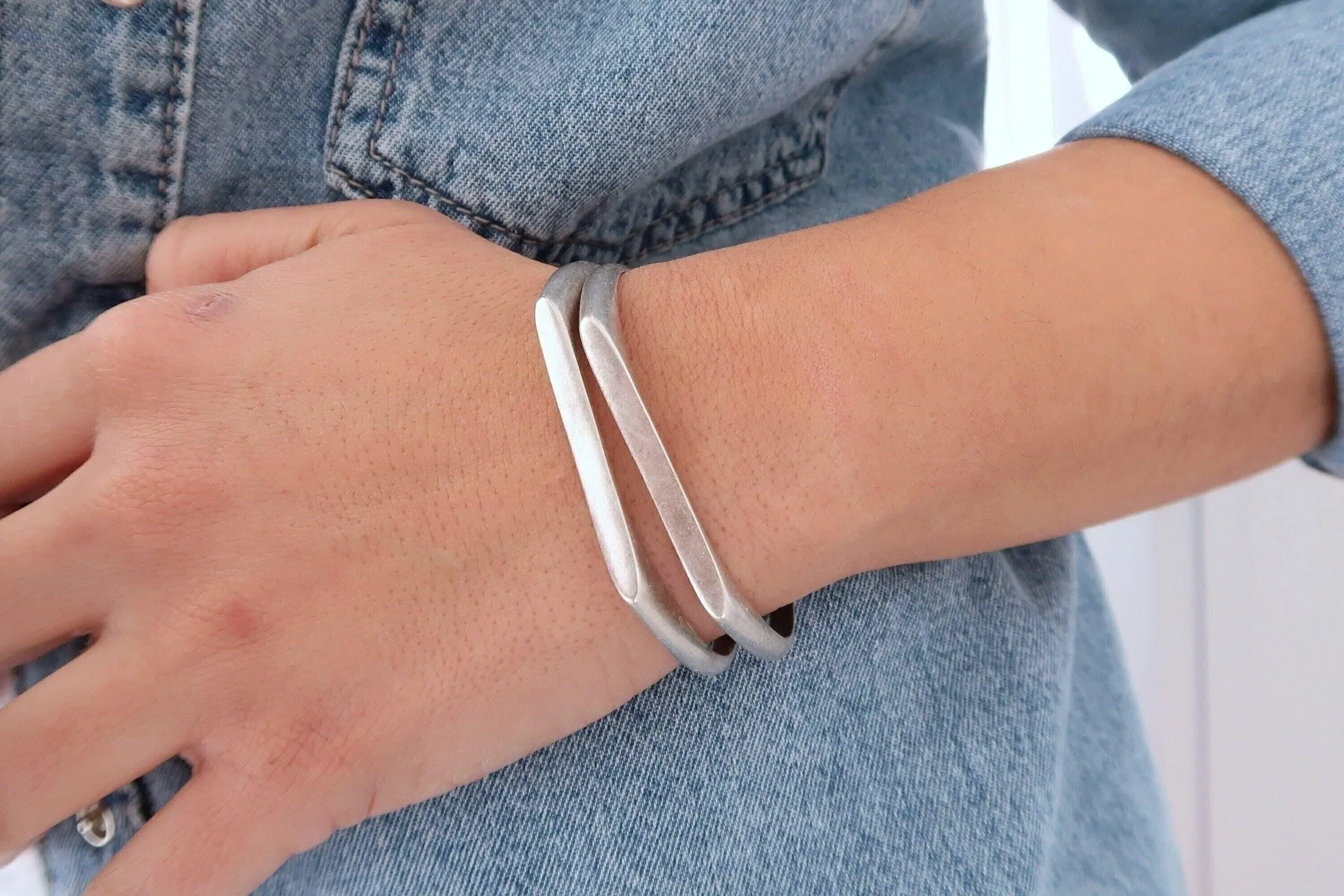 Silver Signet Cuff - Elegant Sterling Silver Cuff Bracelet