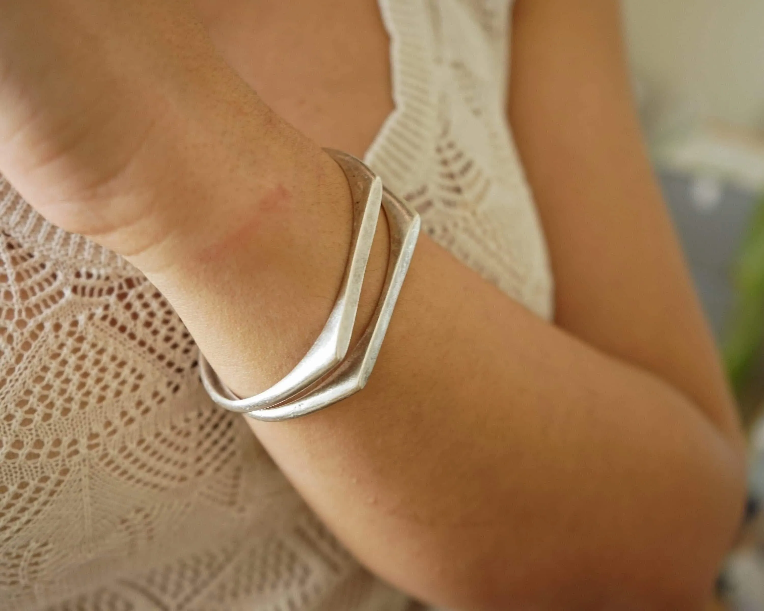 Silver Signet Cuff - Elegant Sterling Silver Cuff Bracelet